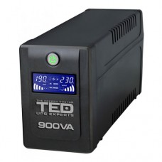 UPS TED Electric 900VA / 500W cu 2 iesiri si display LCD TED-900